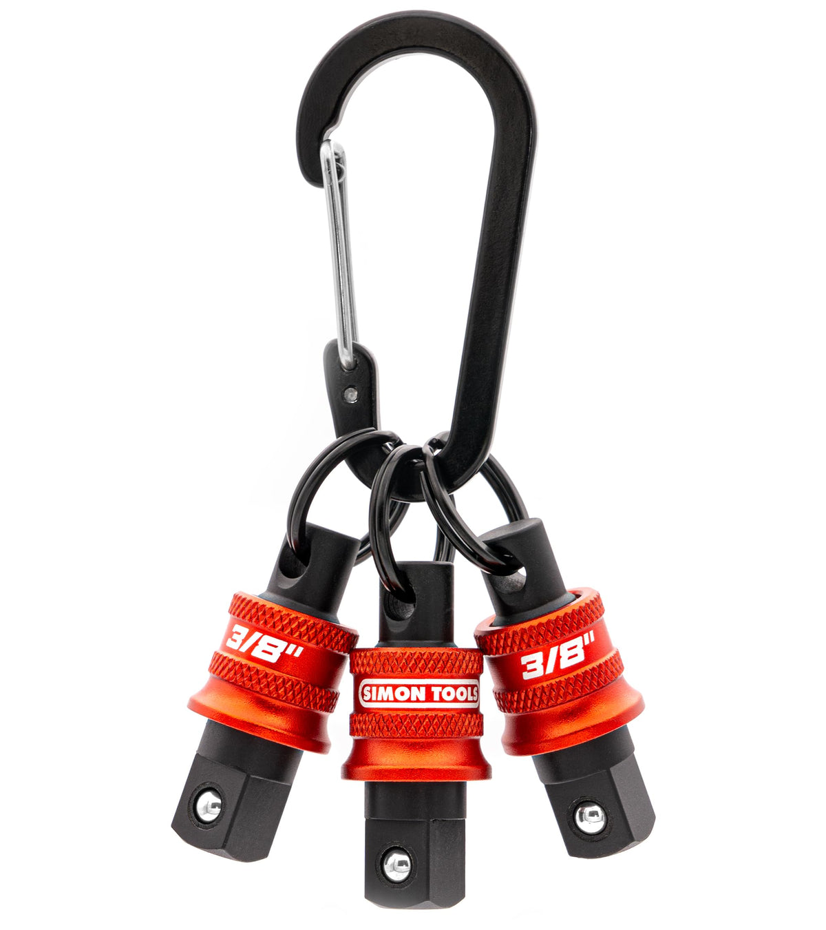 Simon Tools 3/8 inch socket holder keychain set, 3-pack